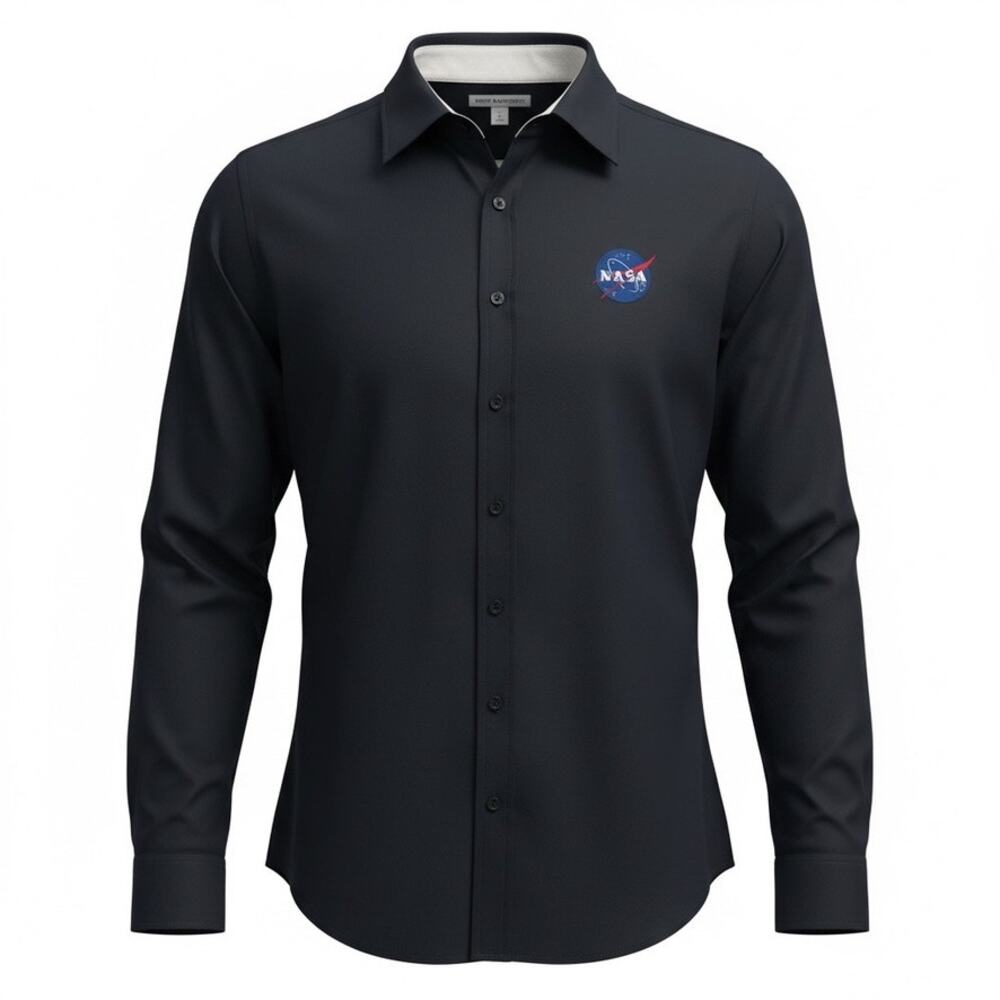 Port Authority NASA Black Twill Shirt Women's Large Rocket Scientist Costume